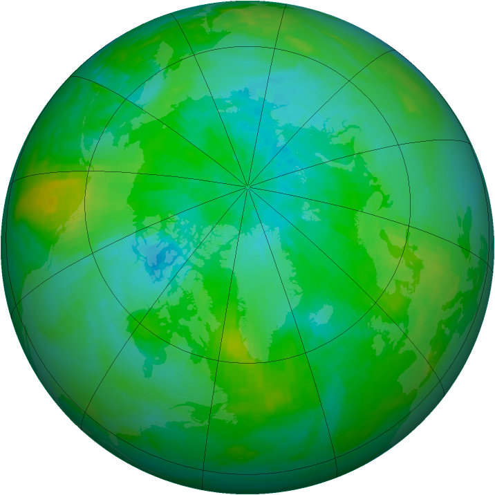 Arctic ozone map for 22 August 1981